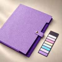 Onglets et étiquettes colorées de la chemise accordéon en plastique violet