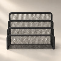 Porte-document de bureau en métal noir compact, vue d'ensemble