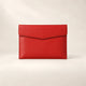 Pochette porte-document en similicuir rouge A5, vue de face fermée