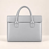 Tote porte-document en similicuir gris, vue de face