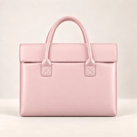 Tote porte-document en similicuir rose, vue de face